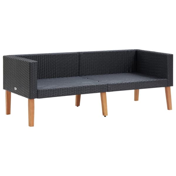 vidaXL loungesæt til haven 2 dele med hynder polyrattan sort
