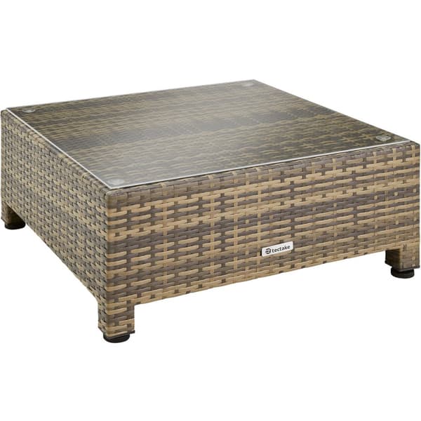 Polyrattan loungesæt med aluminiumstel - natur