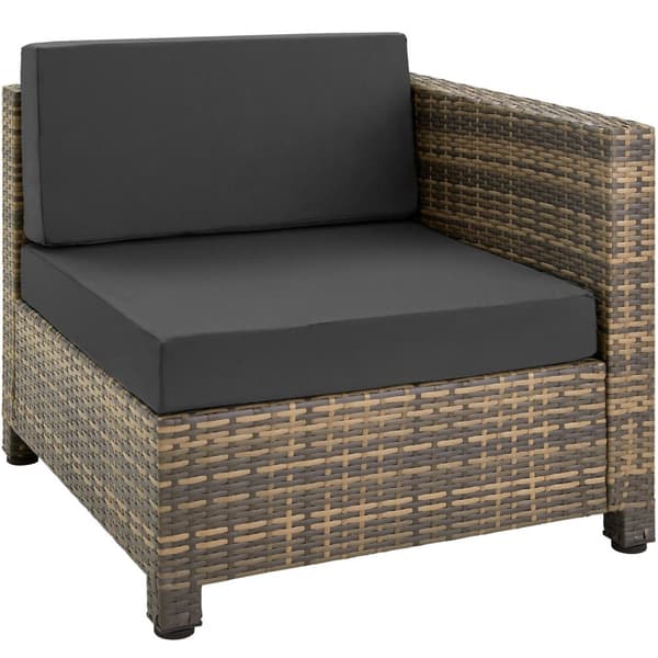 Polyrattan loungesæt med aluminiumstel - natur