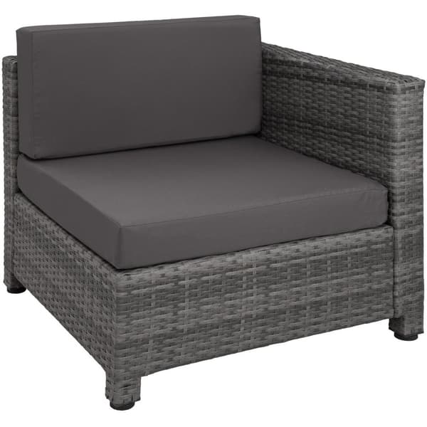 Polyrattan loungesæt med aluminiumstel - grå