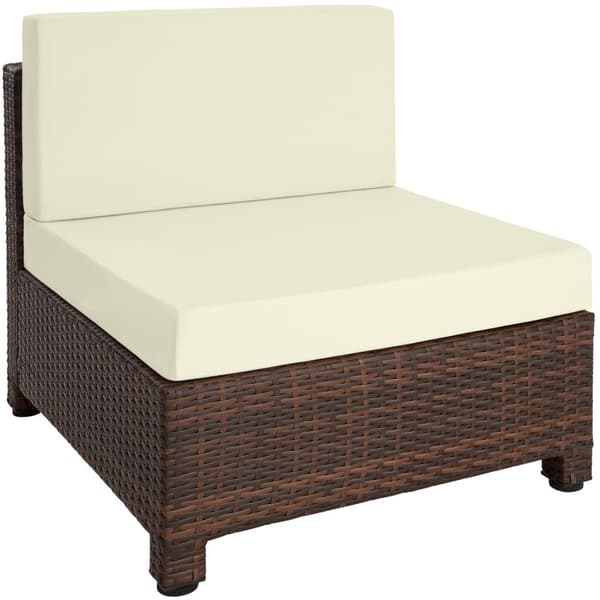 Polyrattan loungesæt med aluminiumstel - sort/brun