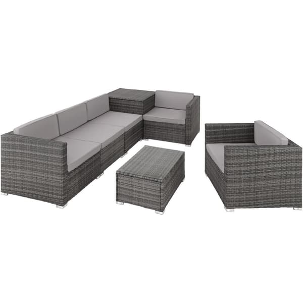 Polyrattan Loungesæt Pisa - grå