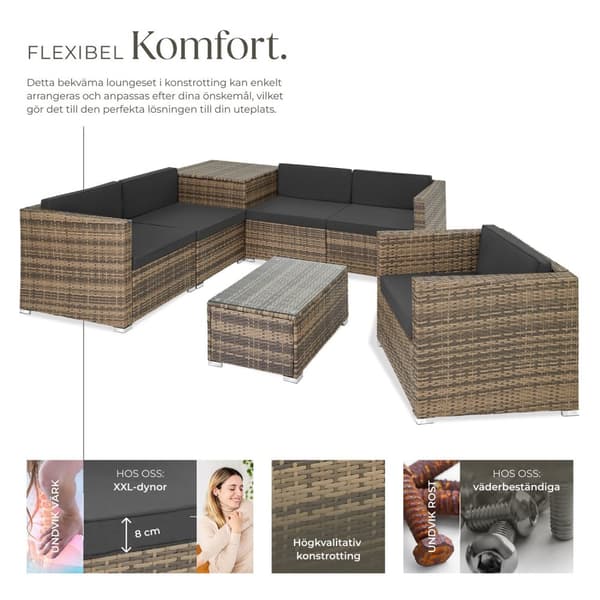 Loungeset/Loungegrupp Pisa i konstrotting - natur