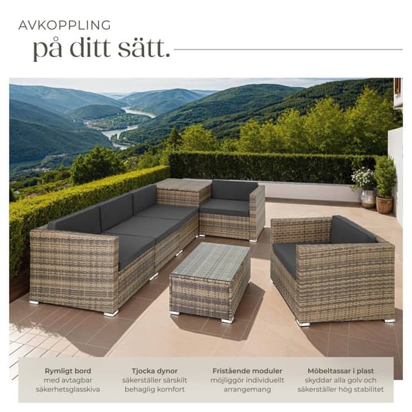 Loungeset/Loungegrupp Pisa i konstrotting - natur