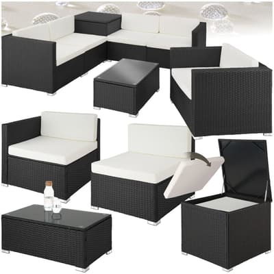 Loungeset/Loungegrupp Pisa i konstrotting - svart