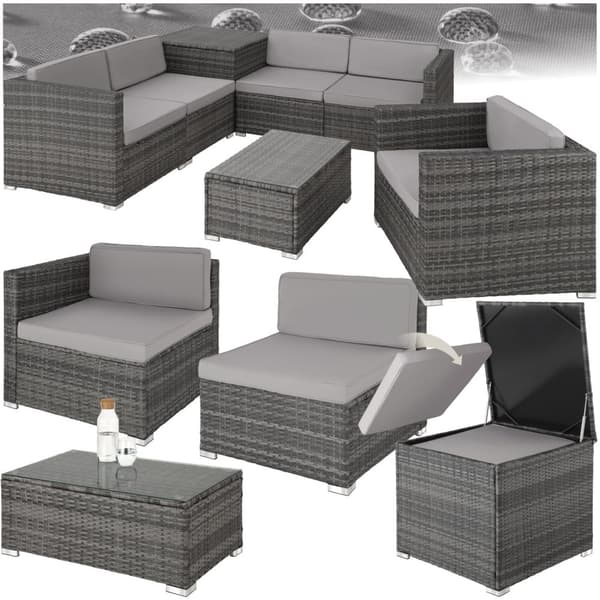 Loungeset/Loungegrupp Pisa i konstrotting - grå