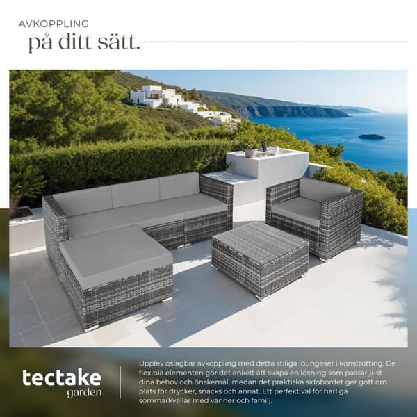 Loungeset/Loungegrupp Milano i konstrotting - grå