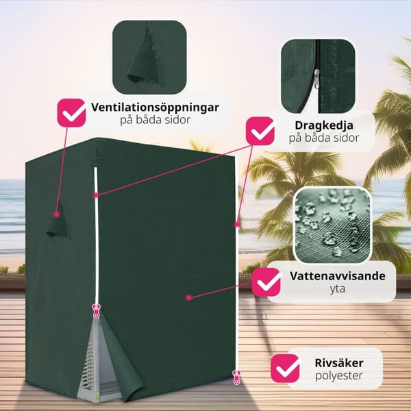 Strandkorg med dyna, inklusive skyddsöverdrag - grå/vit