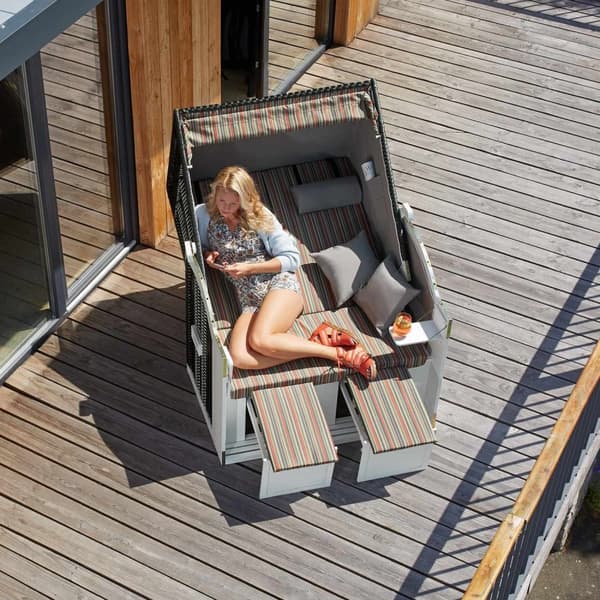 Strandkorg med dyna, inklusive skyddsöverdrag - flerfärgad