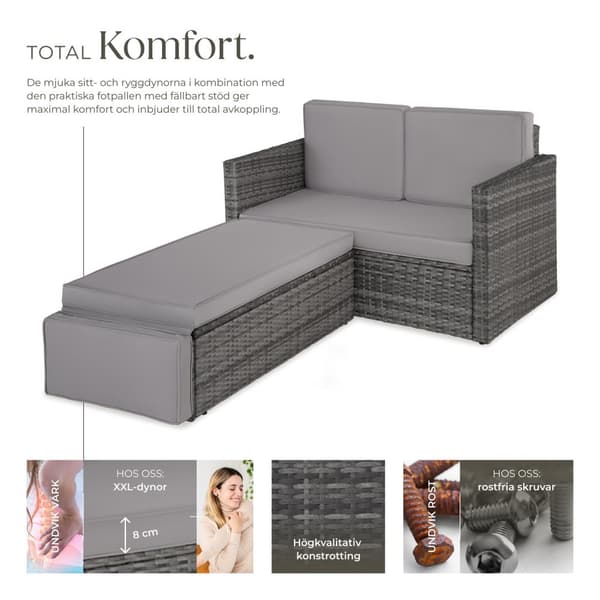Loungesoffa Korfu - grå