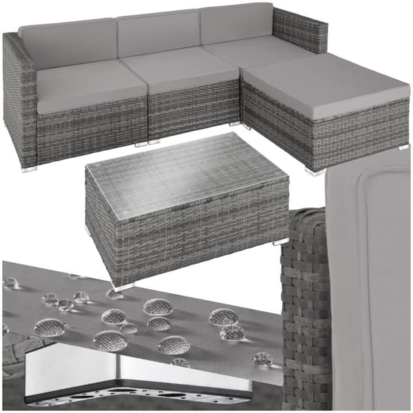 Polyrattan havesofa Firenze - grå
