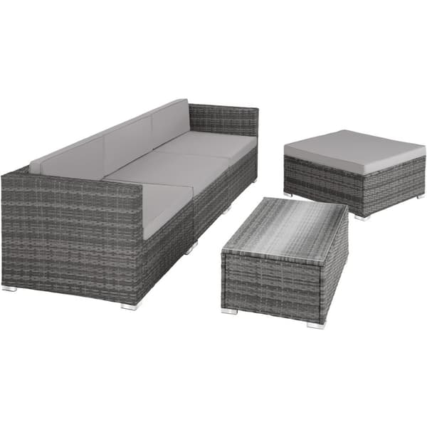 Polyrattan havesofa Firenze - grå