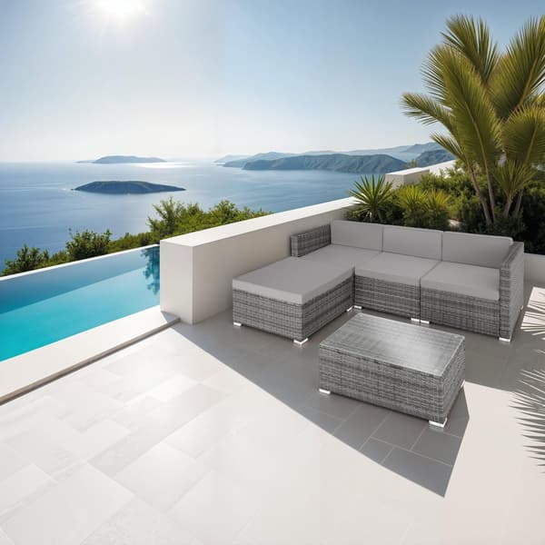 Polyrattan havesofa Firenze - grå