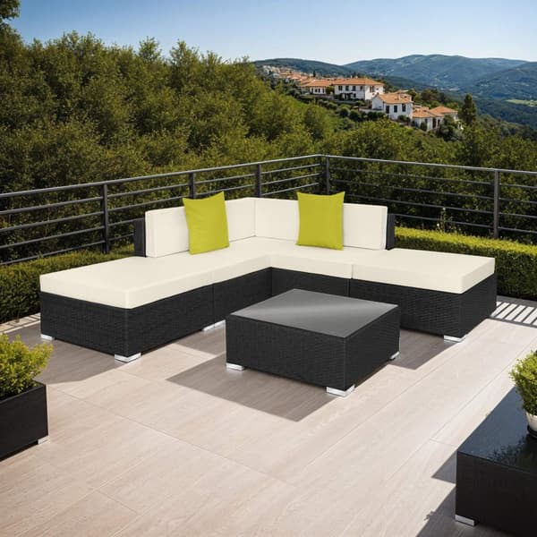 Polyrattan loungesæt Paris - sort