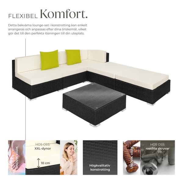 Loungeset/Loungegrupp i konstrotting Paris - svart