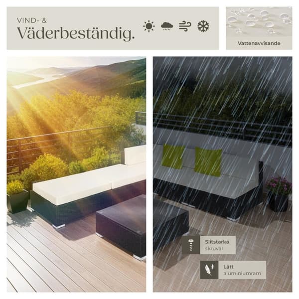 Loungeset/Loungegrupp i konstrotting Paris - svart