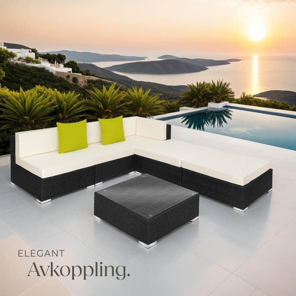 Loungeset/Loungegrupp i konstrotting Paris - svart
