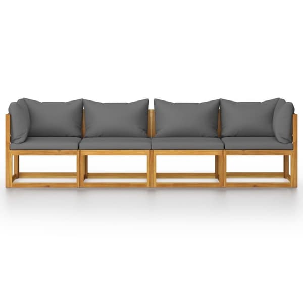 vidaXL 4-personers havesofa med hynde massivt akacietræ