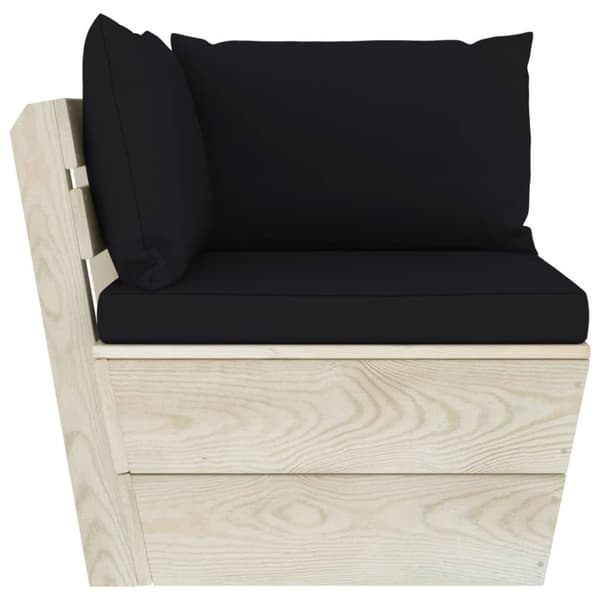 vidaXL Pallsoffa 2-sits med dynor granträ