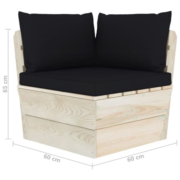 vidaXL Pallsoffa 2-sits med dynor granträ
