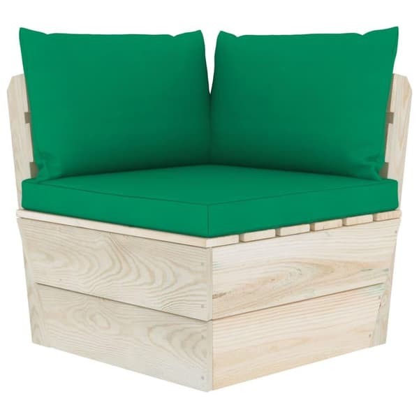 vidaXL Pallsoffa 2-sits med dynor granträ