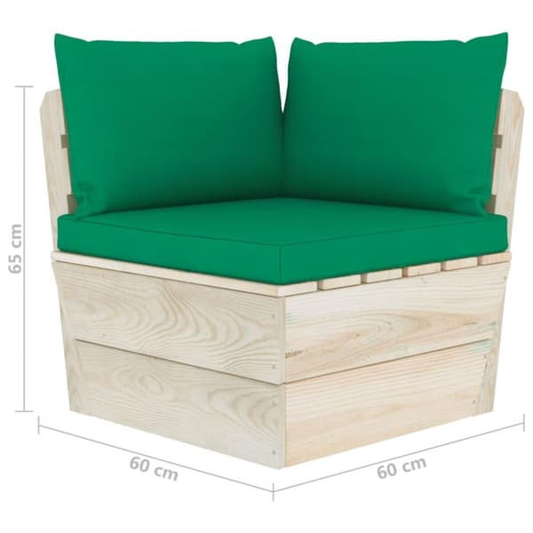 vidaXL Pallsoffa 2-sits med dynor granträ