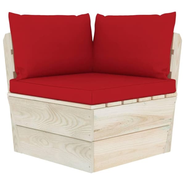vidaXL Pallsoffa 2-sits med dynor granträ