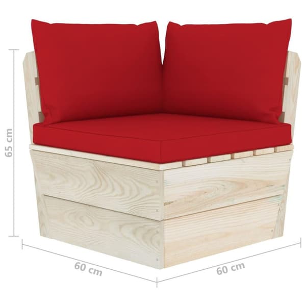 vidaXL Pallsoffa 2-sits med dynor granträ