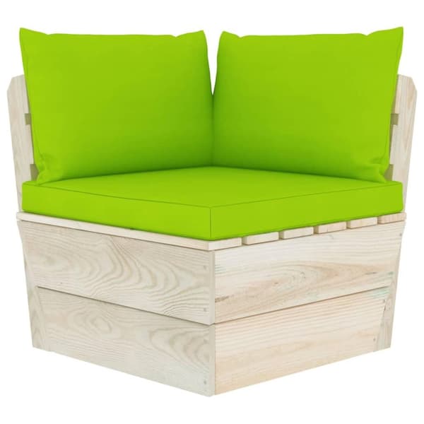 vidaXL Pallsoffa 2-sits med dynor granträ