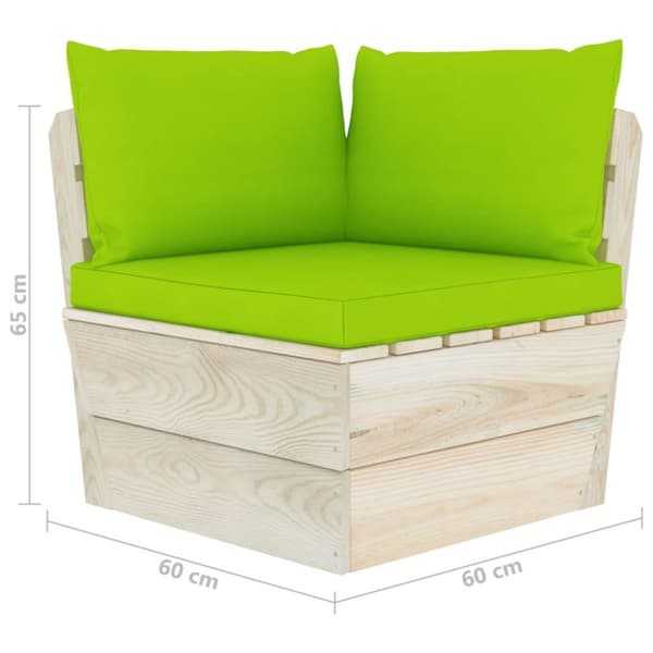 vidaXL Pallsoffa 2-sits med dynor granträ