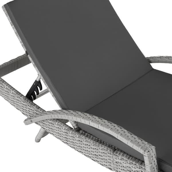 Polyrattan liggestol Océane - lysegrå