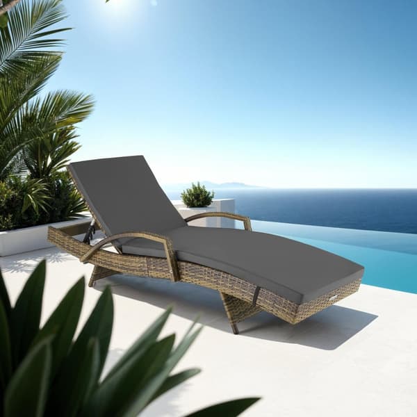 Polyrattan liggestol Océane - natur