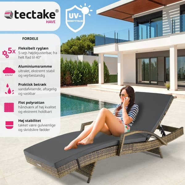 Polyrattan liggestol Océane - natur