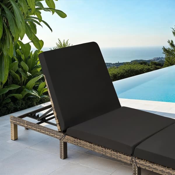 Polyrattan liggestol med hynder Sofia - natur