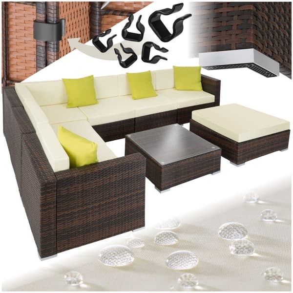 Loungeset/Loungegrupp Marbella i konstrotting - brunmelerad