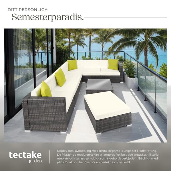 Loungeset/Loungegrupp Marbella i konstrotting - grå