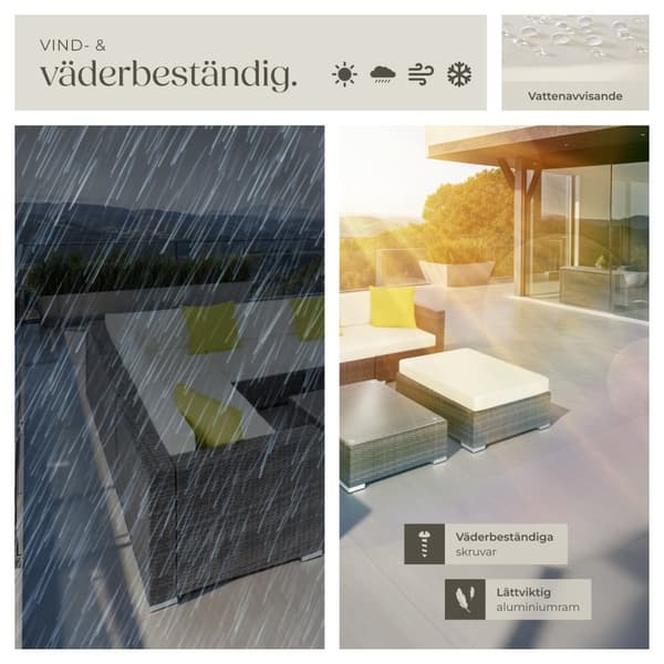 Loungeset/Loungegrupp Marbella i konstrotting - grå