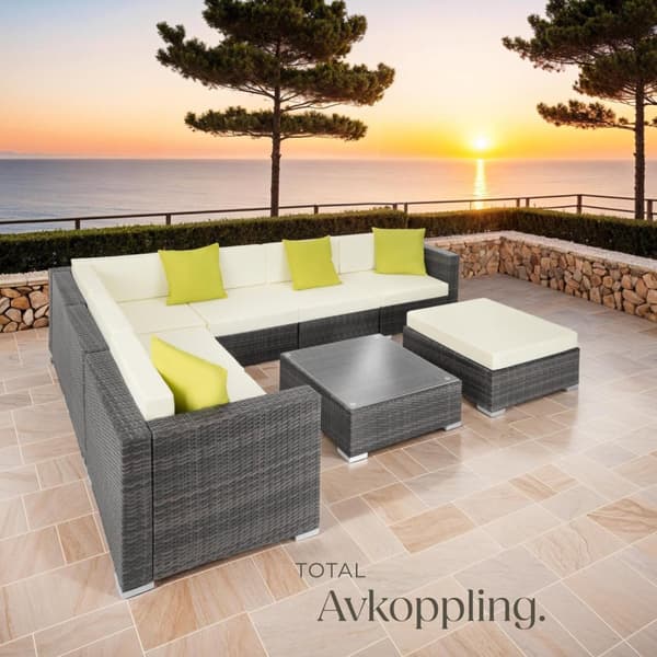 Loungeset/Loungegrupp Marbella i konstrotting - grå