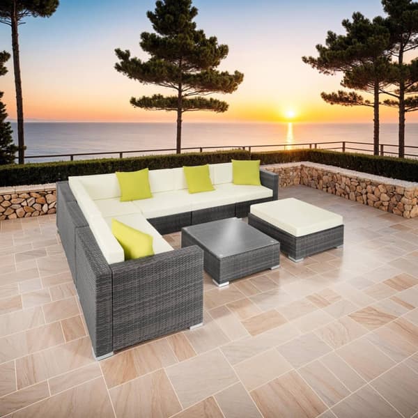 Loungeset/Loungegrupp Marbella i konstrotting - grå
