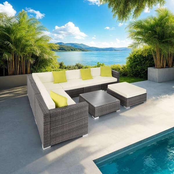 Loungeset/Loungegrupp Marbella i konstrotting - grå