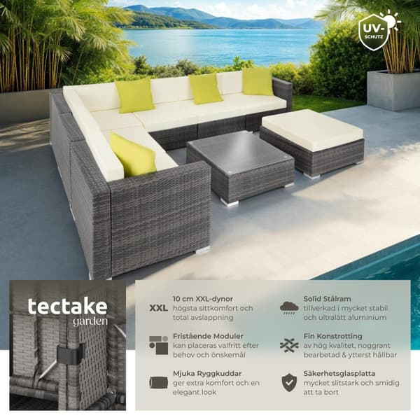 Loungeset/Loungegrupp Marbella i konstrotting - grå