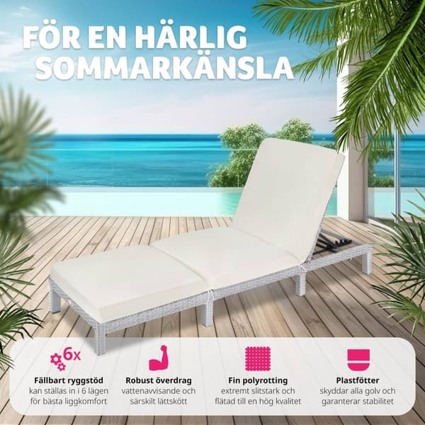 Solsäng i konstrotting Sofia - ljusgrå