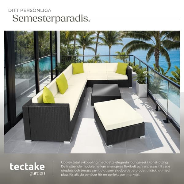 Loungeset/Loungegrupp Marbella i konstrotting - svart
