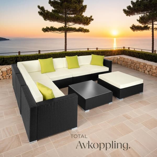 Loungeset/Loungegrupp Marbella i konstrotting - svart