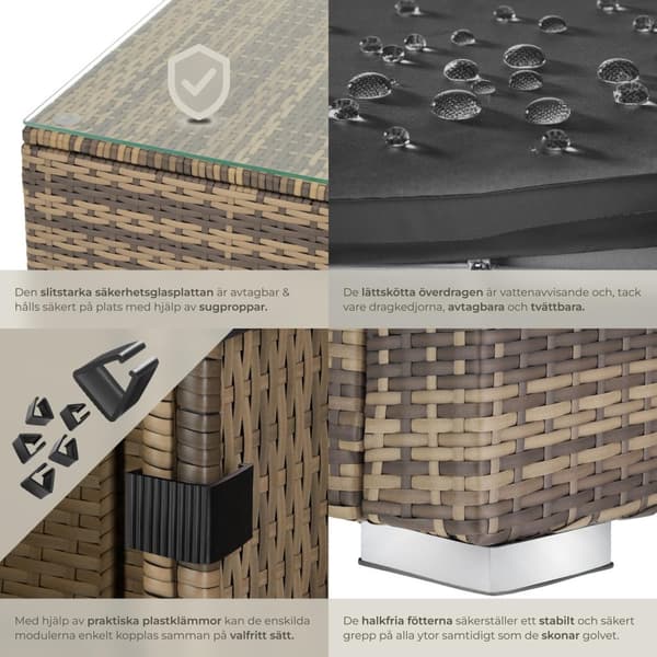 Loungeset/Loungegrupp Milano i konstrotting - natur