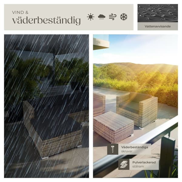 Loungeset/Loungegrupp Milano i konstrotting - natur