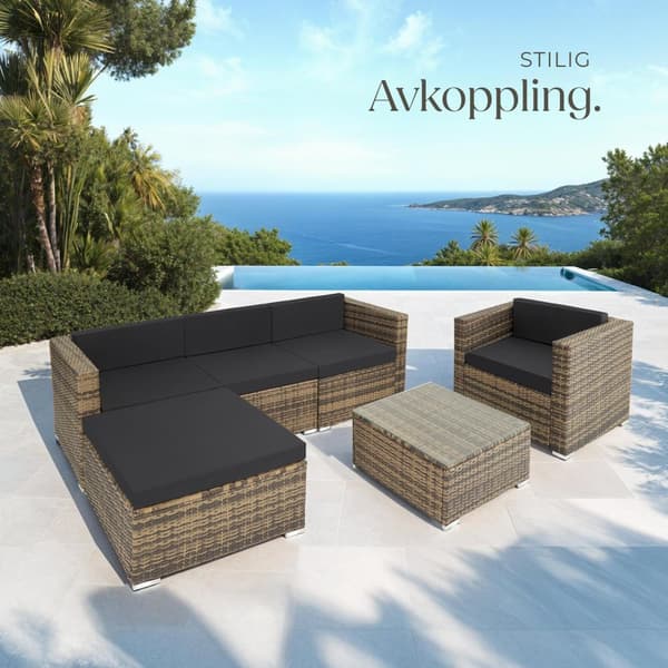 Loungeset/Loungegrupp Milano i konstrotting - natur