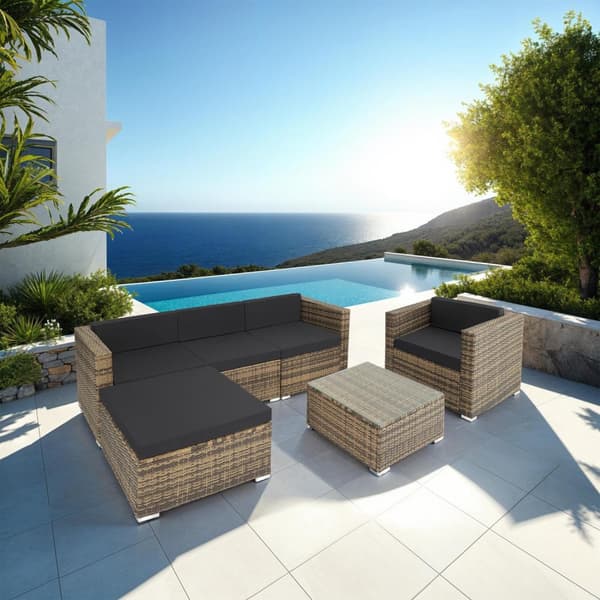 Loungeset/Loungegrupp Milano i konstrotting - natur