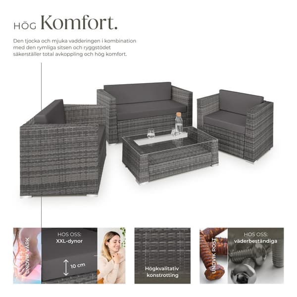 Loungeset/Loungegrupp München i konstrotting - grå