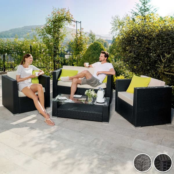 Polyrattan loungesæt München - sort